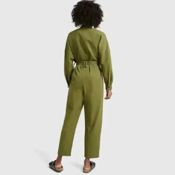 Apiece Apart Green Kiva Levante Jumpsuit Pant Flight Suit Belted Women’s 4 Vogue - Picture 8 of 14